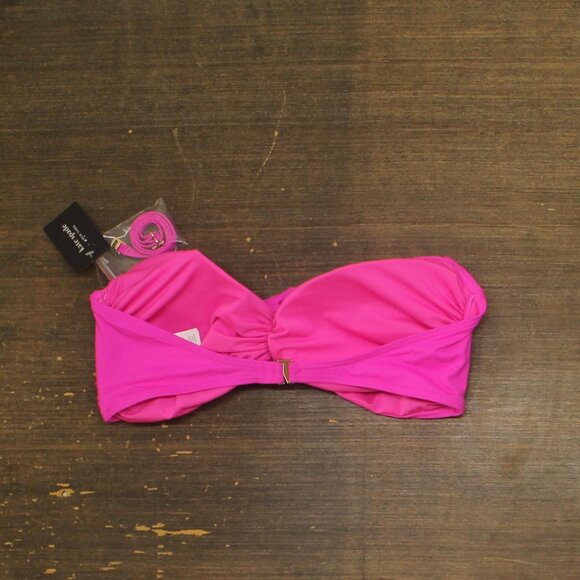 NWT Kate Spade New York Rosette Bandeau Bra Bikini Swim Top Radiant Pink L - Picture 3 of 7